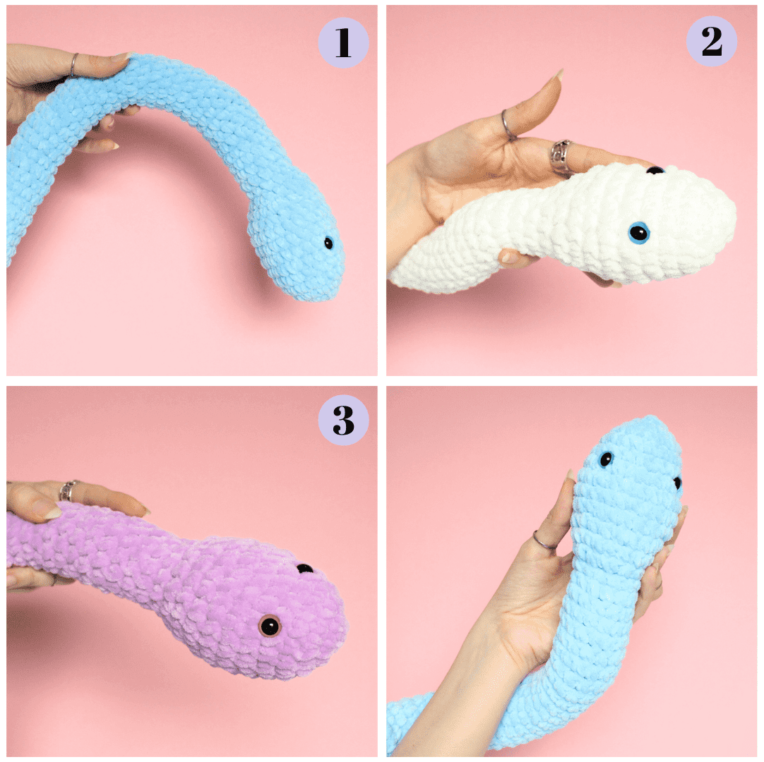 Șarpe croșetat din fir plușat