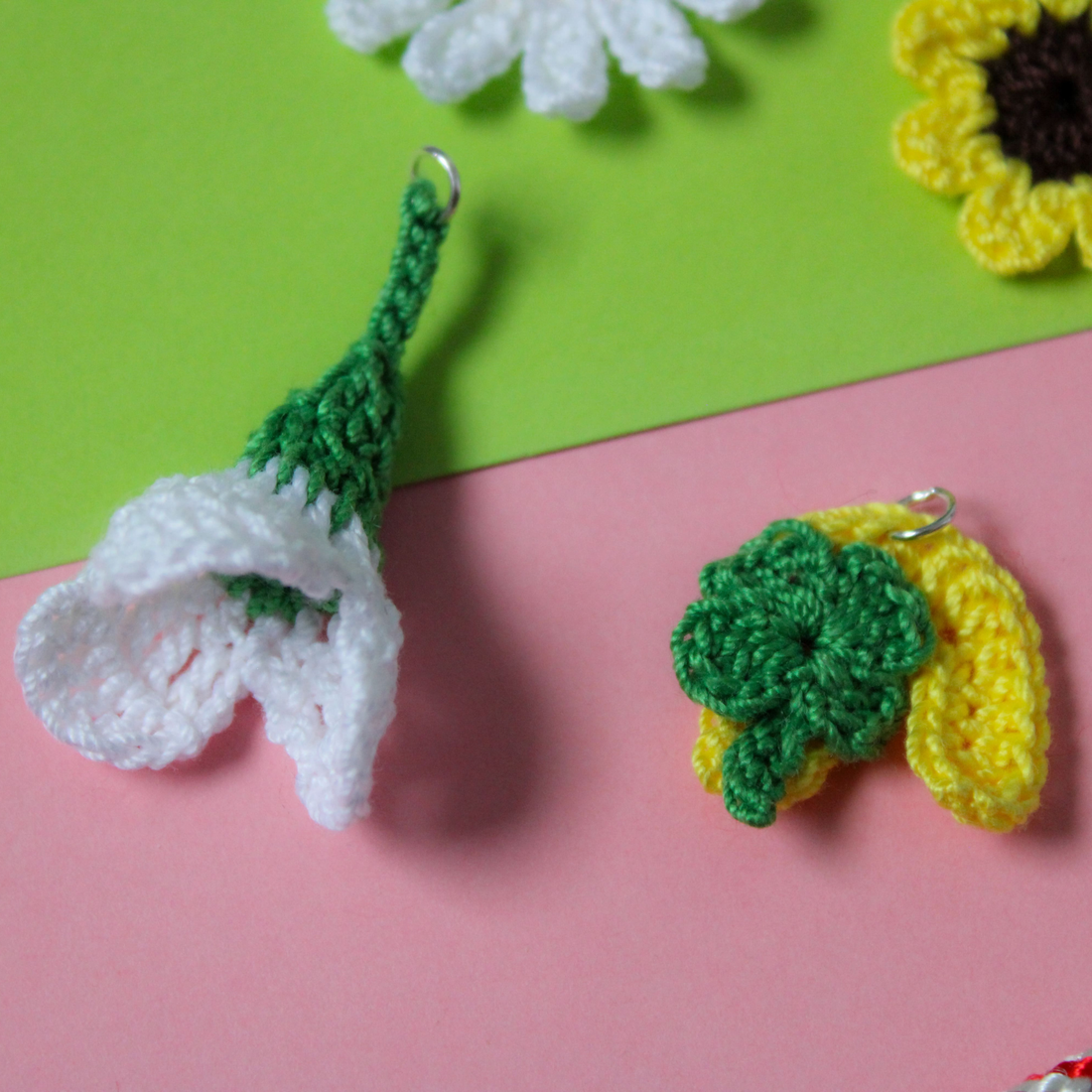 Mărțișor handmade - Flori, ghiocel si potcoava