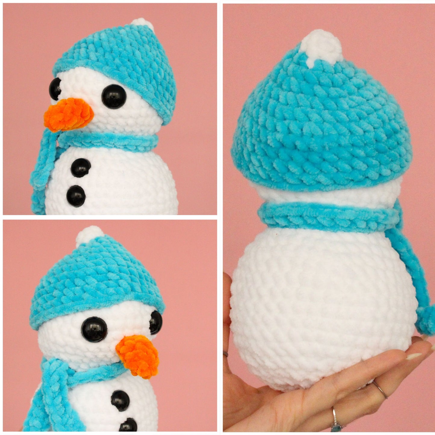 Om de zăpadă croșetat din fir plușat