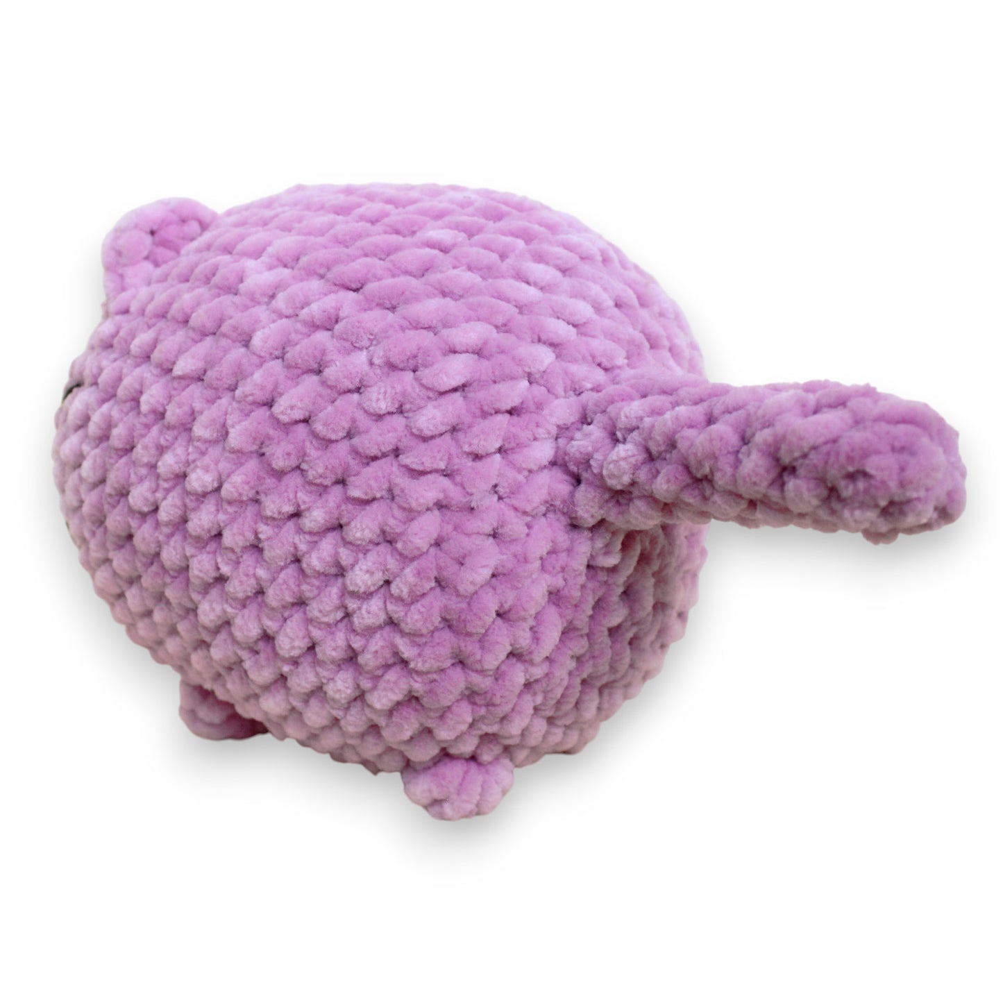Pisică medie pastel violet croșetată din fir plușat