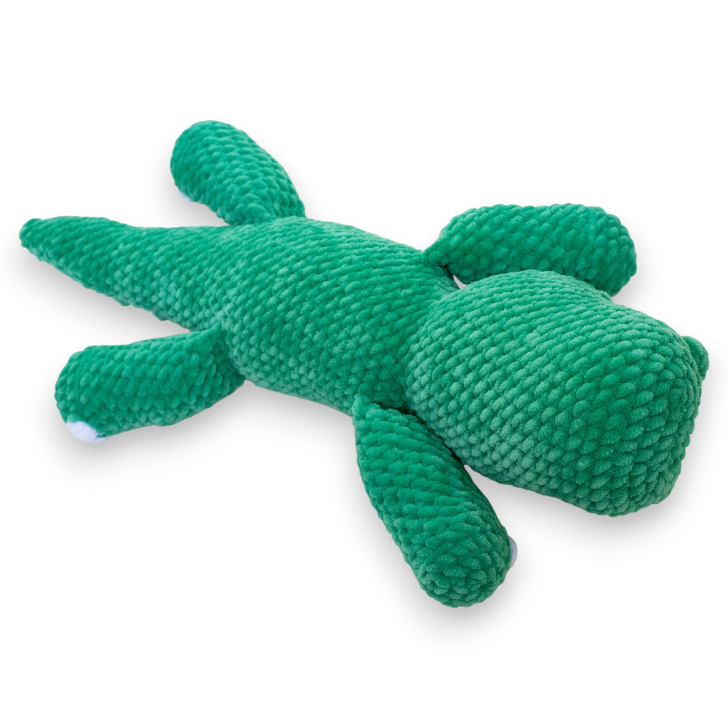 Crocodil mare croșetat din fir plușat