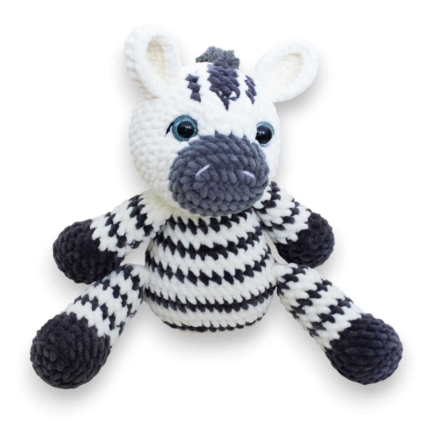 Zebra mare croșetată din fir plușat