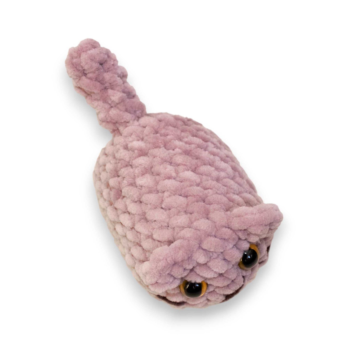 Pisică loaf mini croșetată din fir plușat