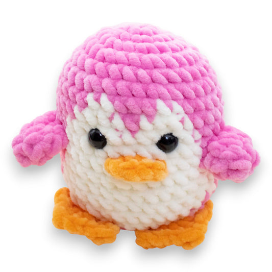 Pinguin mediu croșetat din fir plușat