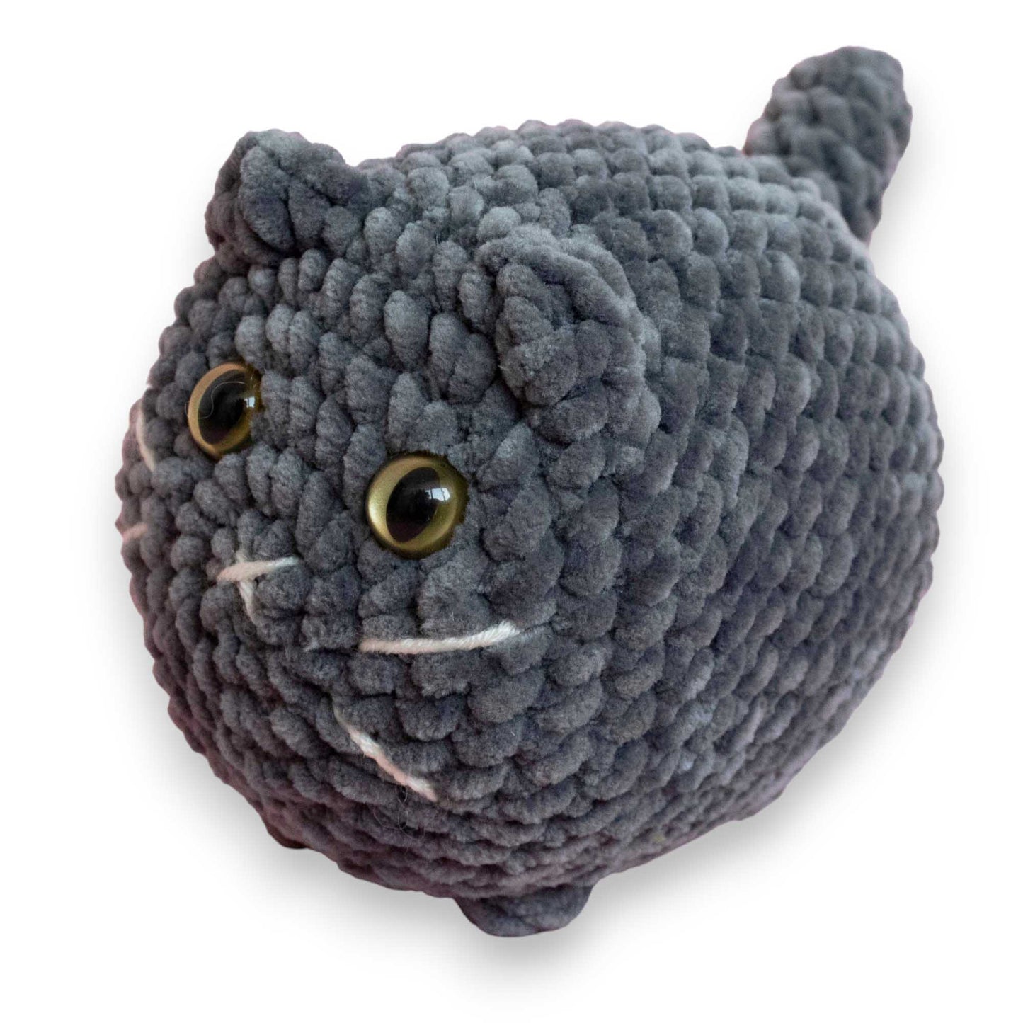 Pisică medie British shorthair croșetată din fir plușat
