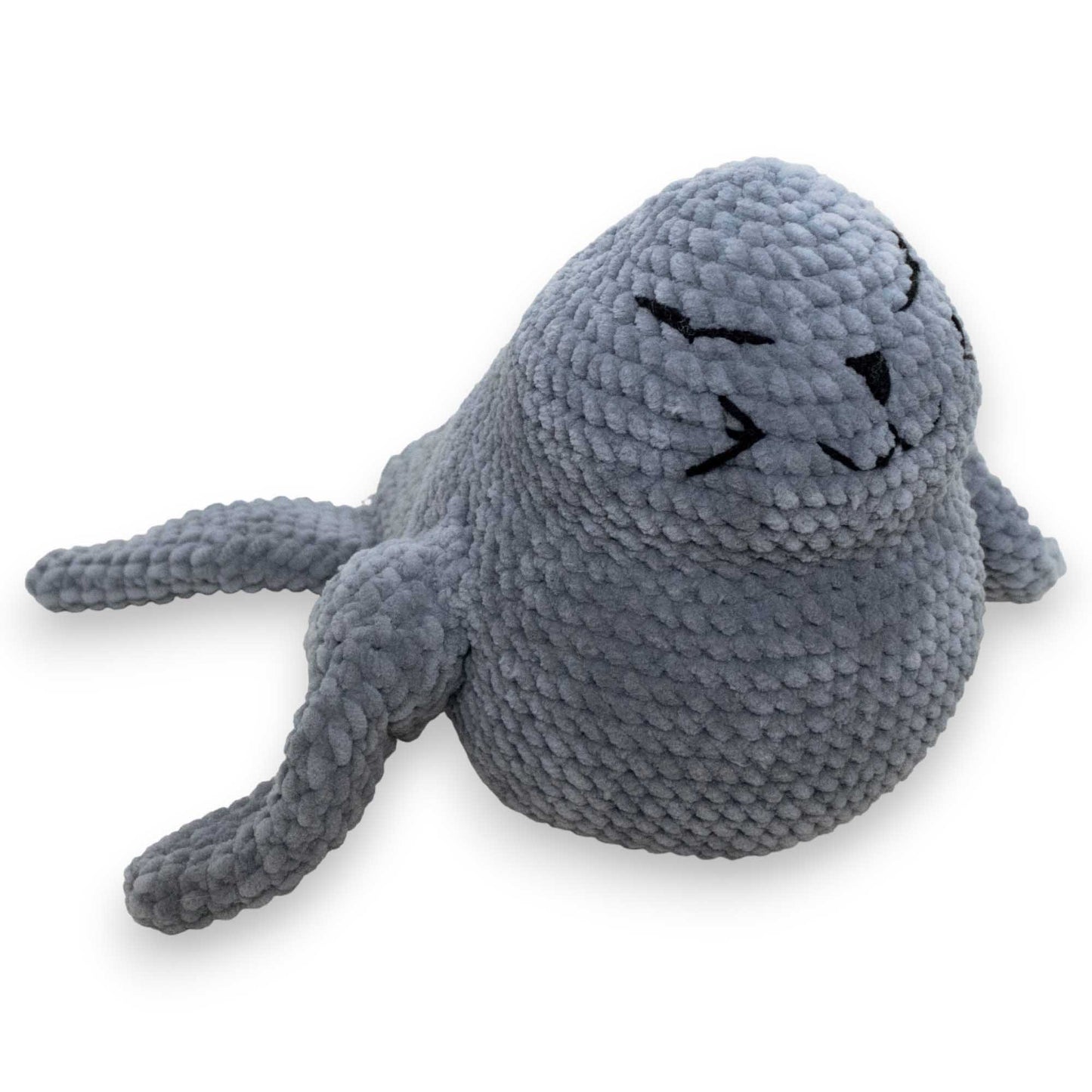 Foca mare croșetată din fir plușat