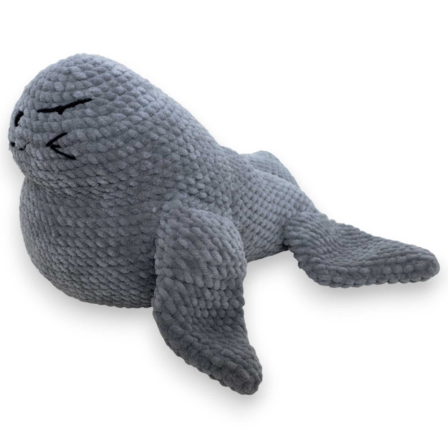 Foca mare croșetată din fir plușat