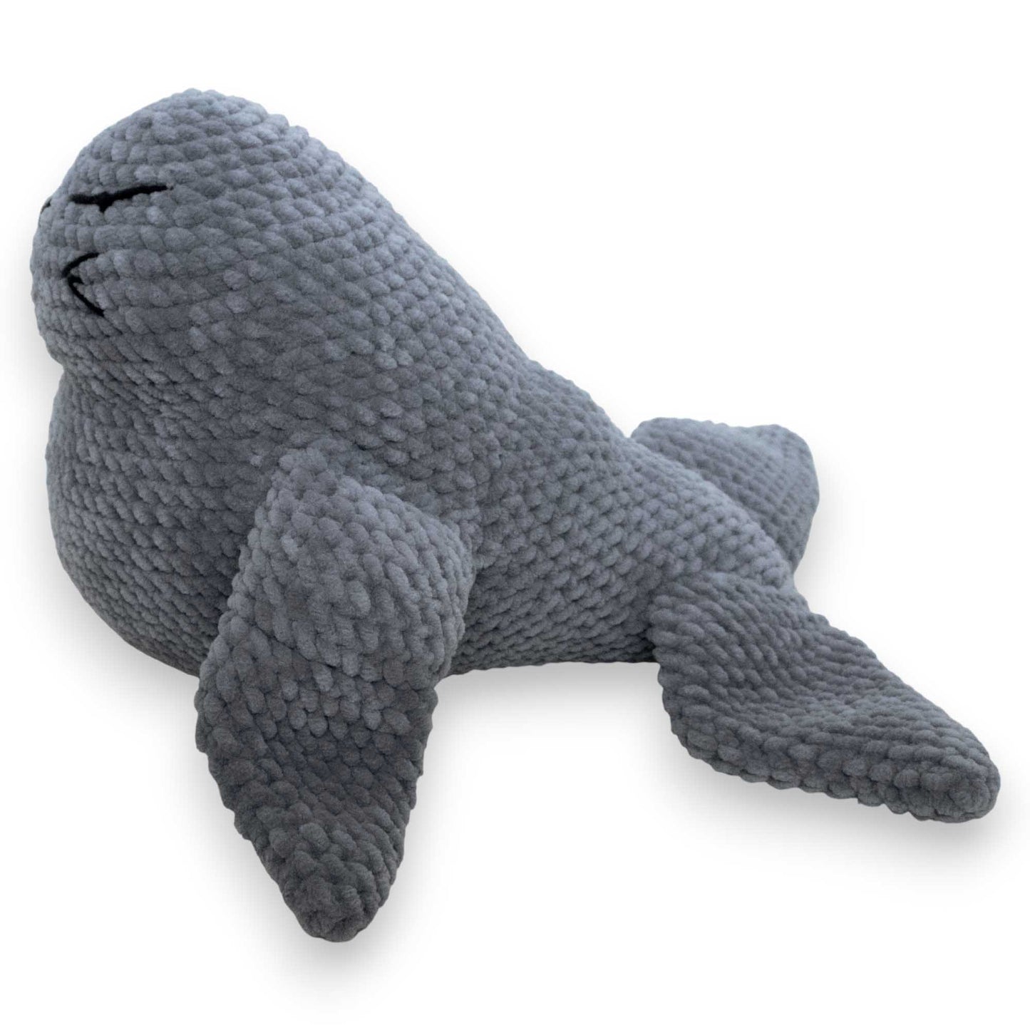 Foca mare croșetată din fir plușat