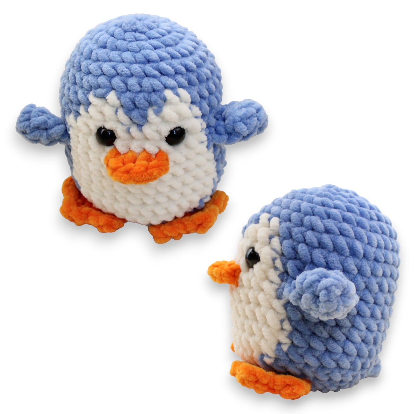 Pinguin mediu croșetat din fir plușat