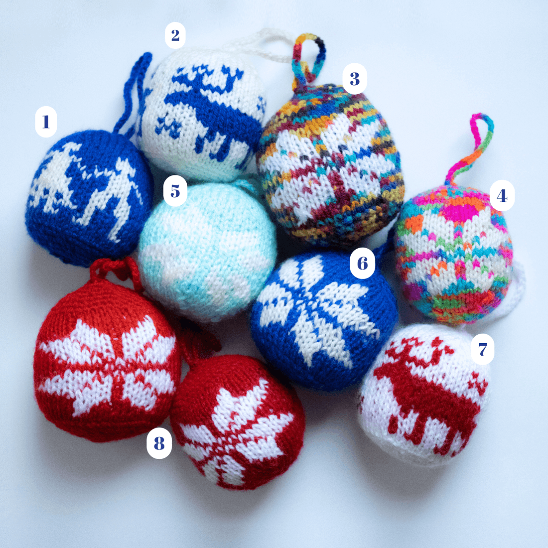 Decorațiune pentru Crăciun - Glob tricotat modele diverse