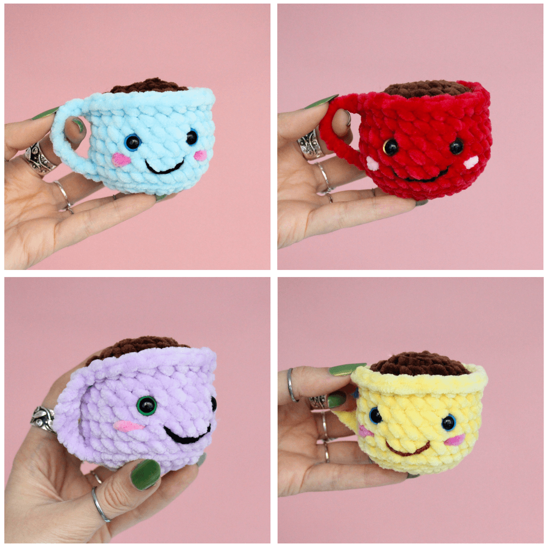 Cană croșetată din fir plușat