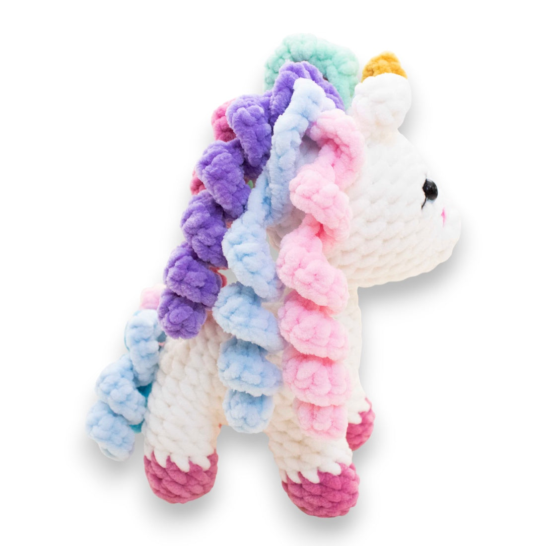 Unicorn mediu croșetat din fir plușat