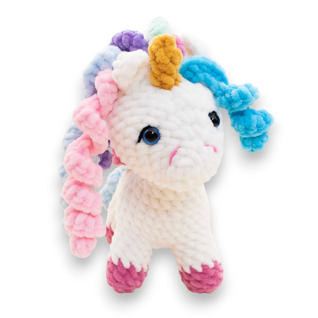 Unicorn mediu croșetat din fir plușat