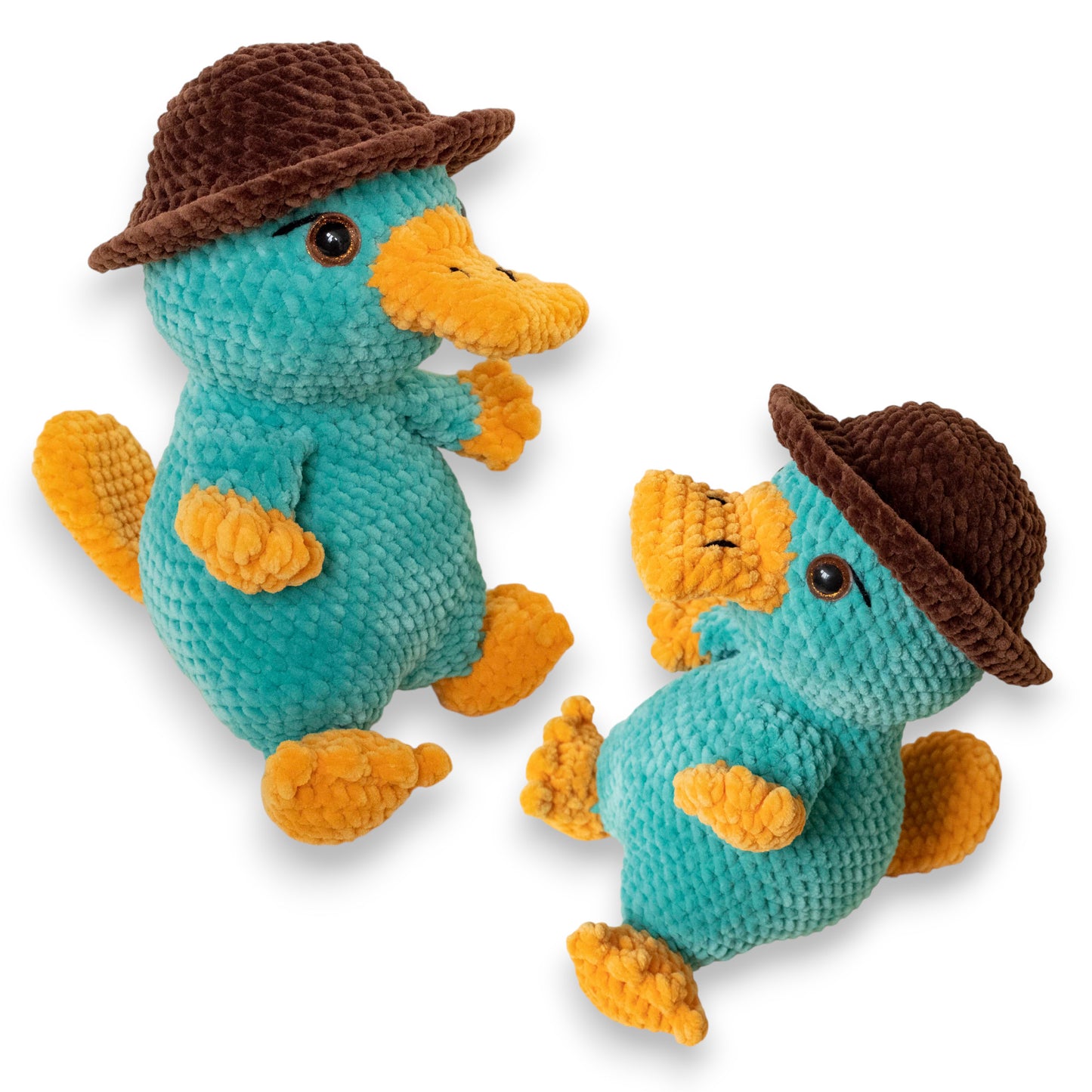 Perry ornitorincul (Perry the Platypus) mare croșetat din fir plușat