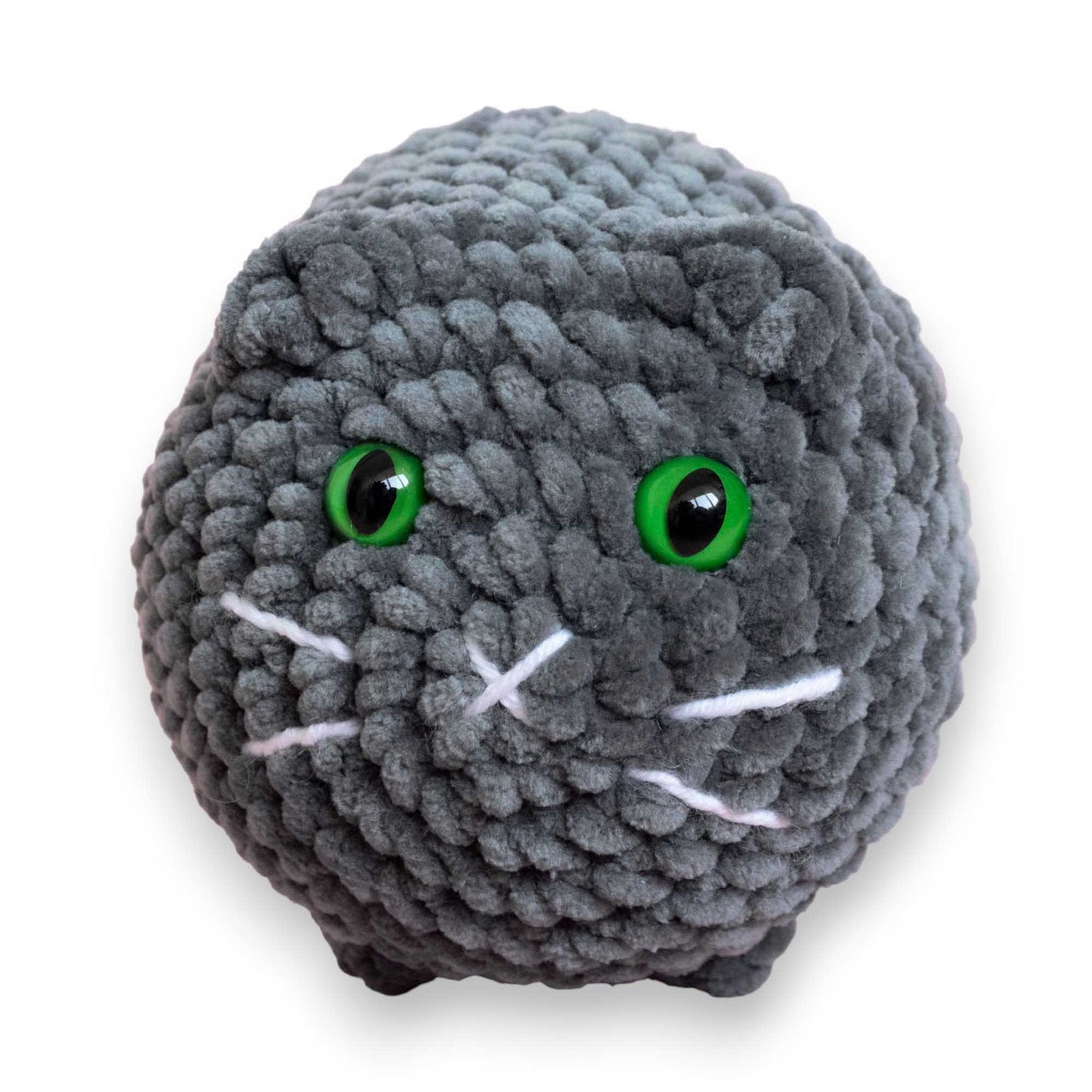 Pisică medie Russian blue croșetată din fir plușat